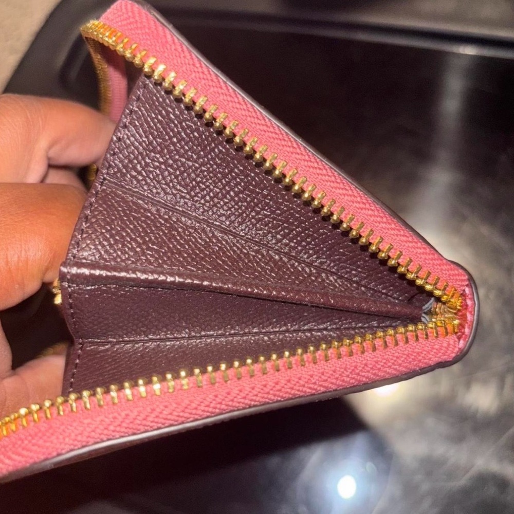 Coach Pink Textured Wallet - Picture 6 of 8